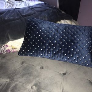 Navy Blue Suede Throw Pillow